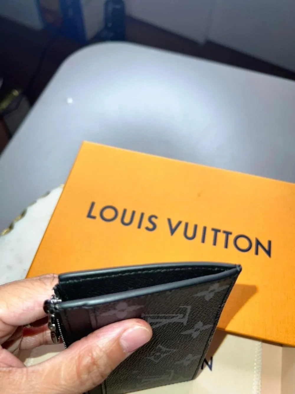 Louis Vuitton Black Monogram Coin and Card Holder - Picture 7 of 8